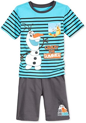 Disney Frozen Olaf Toddler Boys 2 Piece Set Pocket Shirt & Shorts (4T)