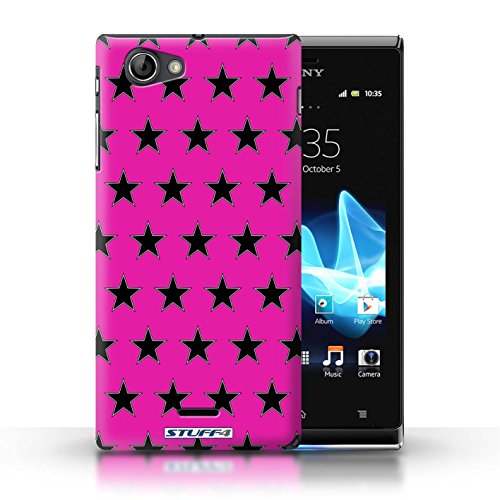 STUFF4 Phone Case / Cover for Sony Xperia J (ST26i) / Pink Design / Stars Pattern Collection