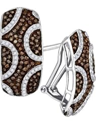 0.85CTW COGNAC DIAMOND MICRO-PAVE EARRING