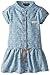 Calvin Klein Little Girls' Blue Denim Dress with Yellow Flowers Print