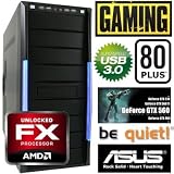 shinobee Gamer PC #3905 AMD FX-Series FX-8120 Turbo 8 x 4000 MHz | 16 GB DDR3 PC-1333 | 1000 GB SATA HDD | NVIDIA Geforce GTX 560 3072 MB RAM | ASUS M5A78L-M/USB3.0 | 24x ASUS Dual Layer DVD +/- R/RW DVD-Brenner | Cardreader | 350W BeQuiet 80 Plus Super Silent Netzteil