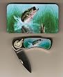 Bass Fishing Pocket Knife in Collectible Tin