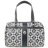 Coach Mini Signature Black & White Zip Satchel Bowling Handbag 15132