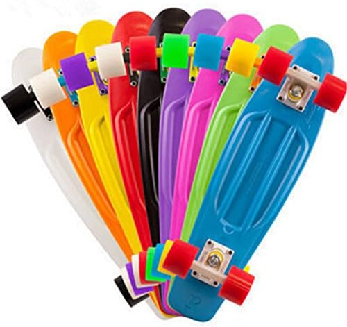 Complete Mini Cruiser Penny Style Skateboard street skate banana plastic White Color