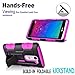 LG Sunset Case, Starshop Full Protection Dual Layers Hybird Case with Kickstand and Locking Belt Swivel Clip with Premium Screen Protector Pink