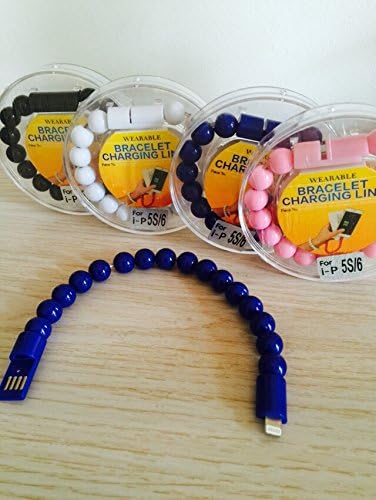 CHARGER BRACELET FOR iPHONE | "ROYAL BLUE" BEADS iPhone 5 and 6 charger ipad & ipad mini |