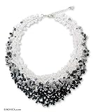Onyx and pearl necklace, 'Milky Way'