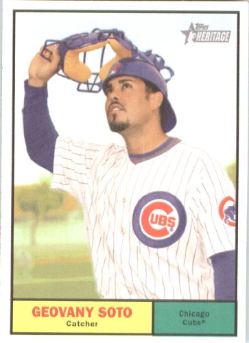 2010 Topps Heritage Baseball Card # 12 Geovany Soto - Chicago Cubs - Mint Condition - MLB Trading Card Shipped In Protective ScrewDown Display Case!