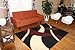 Generations Brand New Contemporary Black Modern Wavy Circles Area Rug 2'2 x 3 Door Mat