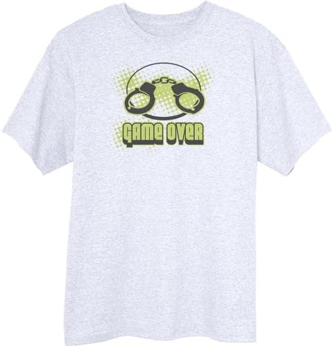 Game Over Funny Novelty T-Shirt - ASH - MEDIUM