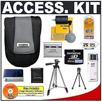 Olympus Black Neoprene Camera Case with Olympus M-2GB xD-Picture Card + Li-50B Battery + Tripod + Accessory Kit for Stylus 1030 SW, 1020, 1010 Digital Cameras