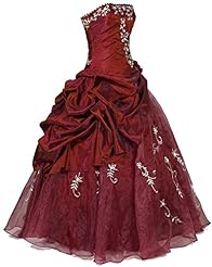 Strapless Sleeveless Floor Length Sequined Lace-Up Beaded Organza/Satin   Ball Gown Prom Dress/Quinceanera Dress/Party Dress 