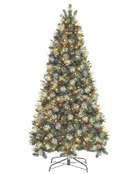 4.5' Slim Pre-Lit Olivia Pine & Berries Artificial Christmas Tree - Clear Lights