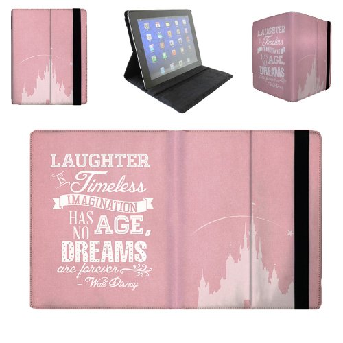 Flip Case For Apple iPad Mini 2 & 3 Flip Cover – Pink Laughter is Timeless Walt Disney Quote Designer Book