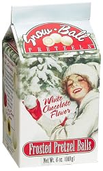 Sunflower Food and Spice Co, Snowball Pretzels, White Chocolate Pretzel Balls, 6-Ounce Boxes (Pack of 6)