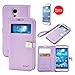 Galaxy S4 Case,Case for Samsung Galaxy i9500,[2PCS HD Screen Protectors]By Ailun, Wallet Case,with S-view Function,PU Leather Case,Credit Card Holder,Flip Cover Skin[Purple]