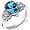Tear Drop 2.00 carats Swiss Blue Topaz Solitaire Engagement Ring in Sterling Silver Rhodium Finish Size 5