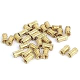 uxcell ローレットナット　ナールボルト　M2.5x6mmx3.5mm　ブラス　30個