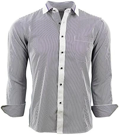 Tom Spade Men's Slim Fit Patterned Dress Shirt (Large)