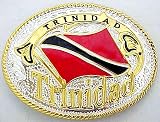 Western Trinidad Flag Cowboy Belt Buckle Tobago Rodeo