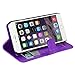 iPhone 6 Case, LK [Kickstand Feature] iPhone 6 4.7 inch Wallet PU Leather Case Flip Cover Case Built-in Card Slots & Stand + Stylus Pen (Purple)