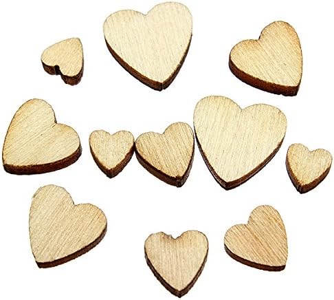 Anymall 60Pcs Mini Wooden Mixed Heart Decorate Ideal Making ScrapBooking Craft Card