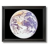 Nasa Space Photo Of The Earth From The Moon Home Decor Wall Picture Black Framed Art Print