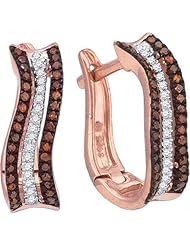 10KRG 0.25CTW DIAMOND MICRO-PAVE HOOPS EF9701K1/RG