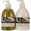 Coconut and Cocoa Butter Combo- Exfoliating Liquid Anti-Bacterial Soap and Rich Moisturizing Hand Lotion, Each 500 ml 17 fl oz Asquith & Somerset, England