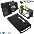 Numia Bookstyle Handytasche Sony Xperia S LT26i mit Magnetverschluss + Trageband Schwarz