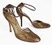 Vince Camuto Gold Leather Ankle Strap Stilettos Pumps