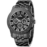 Just Bling Men's JB-6219-L Python Black Chronograph Diamond Watch