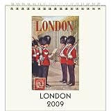 London Cavallini 2009 Vintage Prints easel desk calendar 6 by 6.5 inches Cream Laid paper finish