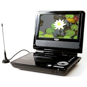 Xoro HSD7560 7" Portable DVD Player with Freeview Receiver / Recorder, SD Card Reader / USB Port / PVR Ready records Freeview TV on SD Card / Time-shift function / AV Out Jack / Integrated Rechargeable Battery / Free Carry Case.