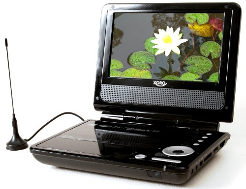 Xoro HSD7560 7" Portable DVD Player with Freeview Receiver / Recorder, SD Card Reader / USB Port / PVR Ready records Freeview TV on SD Card / Time-shift function / AV Out Jack / Integrated Rechargeable Battery / Free Carry Case.