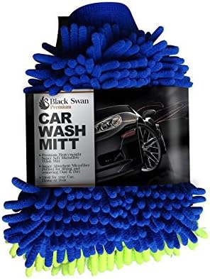 Microfiber Car Wash Mitts [2 Pack] by Black Swan Premium Microfiber Mitten Use As Duster or Car Wash Mitt Professional Quality Perfect for Washing Dusting Cleaning Your Car Home or Boat [2 Pack]