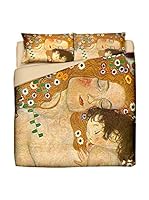 Tele d'autore by MANIFATTURE COTONIERE Juego De Funda Nórdica Klimt La Madre (Oro/Multicolor)