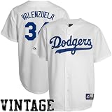 MLB Fernando Valenzuela Los Angeles Dodgers Cooperstown Adult Short Sleeve Synthetic Replica Jersey (White, Medium)