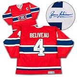 JEAN BELIVEAU Montreal Canadiens SIGNED Retro Hockey Jersey w/ HOF note