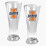 Illinois Fighting Illini 2 Piece 19 oz Pilsner Glass Set