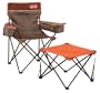 Coleman XL Broadband Quad Chair with Security Pockets and Camp Cube (Khaki/Spice)
