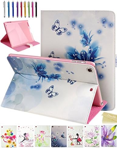 iPad Air Case, Apple iPad 5 Case Cover, Dteck® Ultra Thin Fashion Vintage Cartoon Cute Design Flip Leather Smart Stand Case [2014 Release] with Automatic Wake/ Sleep Function Full Body Protective Case Cover for Apple iPad Air [Compatible with 9.7 Inch Tablet (iPad 5)] with Long Random Color Touch Screen Stylus & Cleaning Cloth [Kid's Gift/ Christmas Gift] (Orchid)