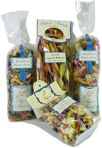 4 pack luxury Sapori Antichi luxury multi color pastas from Italy: Tacconi, Farfalline,... by Arborio Rices