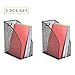 Mind Reader JMAG2-BLK 2 Piece Jumbo, Mesh Holder, Office Desk Accessories Decorative File Box, Sturdy Magazine Organizer, Black