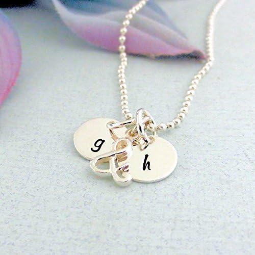 Dainty Initial Charm Necklace - Sterling Silver Ampersand Initial Necklace - Personalized Best Friend Gift