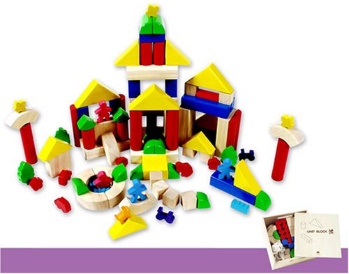 Childrens Toyshop  Toys : 100 Pc Unit Blocks with Accessories and Crate