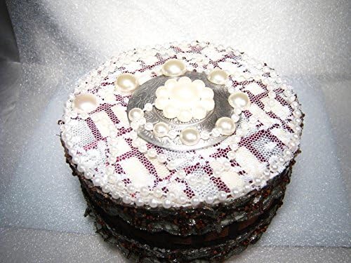 Vintage Jewelry Pearl Embellished Gift Trinket Jewelry Box