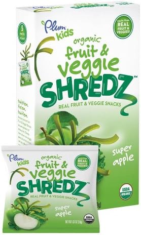 Plum Organics Plum Kids Fruit &amp; Veggie Shredz Super Apple -- 5 Packs
