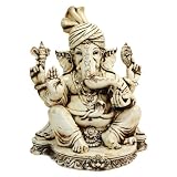 Cream and Brown Ganesh Statue with Turban