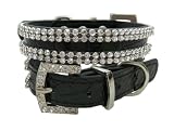 Bella's Swarovski Crystal Luxury Leather Rhinestone Dog Collar,